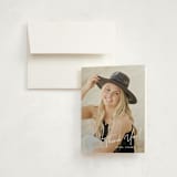 "Sweet Grad Cap" - Graduation Thank You Cards in Noir by Paper Raven Co. - Front