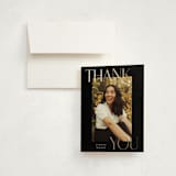 "Scholarly Surround" - Graduation Thank You Cards in Licorice by Jessica Williams - Front