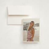 "Graduate Script" - Foil-Pressed Graduation Thank You Cards in Snow by Sarah Curry - Card with Envelope