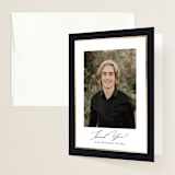"Classic Edge" - Graduation Thank You Cards in Midnight by Nicole Walsh - Front