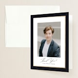 "Classic Edge" - Graduation Thank You Cards in Midnight by Nicole Walsh - Front