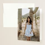 "Overlap" - Graduation Thank You Cards in Ivory by Michelle Taylor - Front