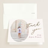 "block print" - Graduation Thank You Cards in Blush by Carolyn Hunt - Front