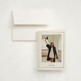"Cap Frame" - Graduation Thank You Cards in Noir by Annie Shapiro - Front