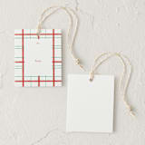 "Classic Merry Plaid" - Gift Tag in Peppermint by Baumbirdy
