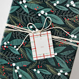 "Classic Merry Plaid" - Gift Tag in Peppermint by Baumbirdy