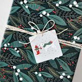 "Snowy Dog Strolling" - Gift Tags in Tinsel by Kristin Mastoras