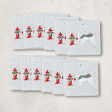 "Snowy Dog Strolling" - Gift Tag in Tinsel by Kristin Mastoras