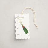 "Popping Bottles Foil-Pressed Gift Tags" - Gift Tag in Multi by Shari Margolin