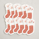 "Stocking Wishing Foil-Pressed Gift Tags" - Gift Tag in Multi by Alethea and Ruth