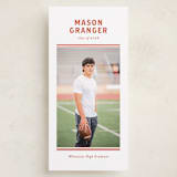 "Varsity Stripes" - Graduation Announcements in Poppy by Angela Garrick - Front