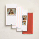 "Varsity Stripes" - Graduation Announcements in Poppy by Angela Garrick - Back of Card Options
