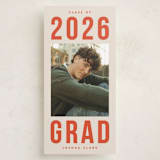 "Poster Type" - Graduation Announcements in Tangerine by Robert and Stella - Front