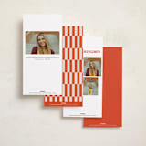 "Poster Type" - Graduation Announcements in Tangerine by Robert and Stella - Back of Card Options