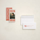 "Poster Type" - Graduation Announcements in Tangerine by Robert and Stella - Assembled