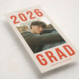 "Poster Type" - Graduation Announcements in Tangerine by Robert and Stella - Detail