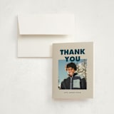 "Bold Grads" - Graduation Thank You Cards in Navy by Angela Quan - Card with Envelope