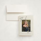 "Around the Corner" - Graduation Thank You Cards in Cloud by That Girl Press - Card with Envelope