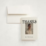 "Calligraphic Ink" - Graduation Thank You Cards in Cotton by Chryssi Tsoupanarias - Front