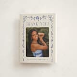 "Grad Crest" - Graduation Thank You Cards in Indigo by Petra Kern - Front