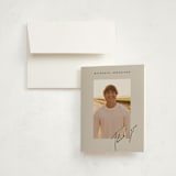 "Grad Signature" - Graduation Thank You Cards in Sandstone by Stacy Maalouf - Front