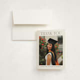 "Newsprint" - Graduation Thank You Cards in Snow by Nicoletta Savod - Front