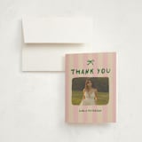 "Whimsical Stripes" - Graduation Thank You Cards in Raspberry Matcha by Vera Lim - Front