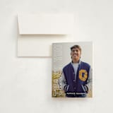 "Strength" - Graduation Thank You Cards in Snow by Sarah Curry - Front