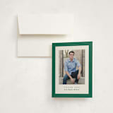 "Linen frame" - Graduation Thank You Cards in Shamrock by Lea Delaveris - Front