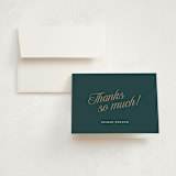 "Varsity Initial" - Graduation Thank You Cards in Forest by Leia Matt - Front