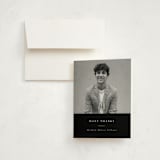 "Distinguished" - Graduation Thank You Cards in Noir by Meggy Masters - Front