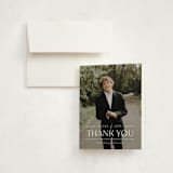 "Grad in Overlay" - Graduation Thank You Cards in Eggshell by Carolyn MacLaren - Front