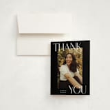 "Scholarly Surround" - Graduation Thank You Cards in Licorice by Jessica Williams - Front