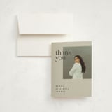 "Minimal Modern" - Graduation Thank You Cards in Sand by JoAnn Jinks - Front