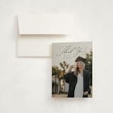"Timeless Classic" - Graduation Thank You Cards in Noir by Brandy Folse - Front