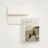 "Rounded Double" - Graduation Thank You Cards in Cotton by Carolyn MacLaren - Front