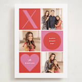 "XO Blocks" - Valentine's Day Cards in Strawberry by Maria Alou - Front