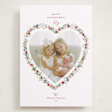 "Florals & Hearts" - Valentine's Day Cards in Berry by Susan Moyal - Front