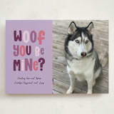"Woof you be mine?" - Valentine's Day Cards in Lavender by Randi Cirelli - Front