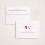 "Crimson Bow" - Valentine's Day Cards in Crimson by Olivia Kanaley Inman - FREE Recipient Addressing