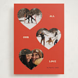 "ThreeHearts" - Valentine's Day Cards in Cherry by Ani Somi - Front