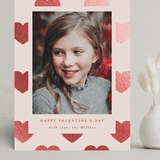 "Polka Hearts" - Valentine's Day Cards in Peach by AK Graphics - Front