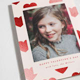 "Polka Hearts" - Valentine's Day Cards in Peach by AK Graphics - Detail