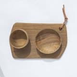 "Rectangular Cutting Board with Wooden Bowls Set" - Cutting Boards in brown by Powered By People