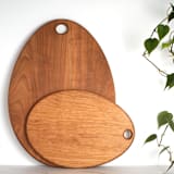 "Egg Cutting & Serving Board Cherry Wood" - Cutting Boards in yellow by KHEM Studios