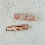 "Pink Abstract Heart Hair Clip Set" - Hair Clip in pink by Quiet Clementine