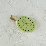 "Oval Bow Hair Clip" - Hair Clip in green by Quiet Clementine