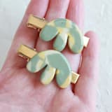 "Abstract Tulip Hair Clip Set" - Hair Clip in multicolor by Quiet Clementine