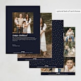 "Modern Elegant" - Hanukkah Cards in Midnight by Katherine Moynagh - Back of Card Options