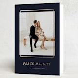 "Modern Elegant" - Hanukkah Cards in Midnight by Katherine Moynagh - Folded Card